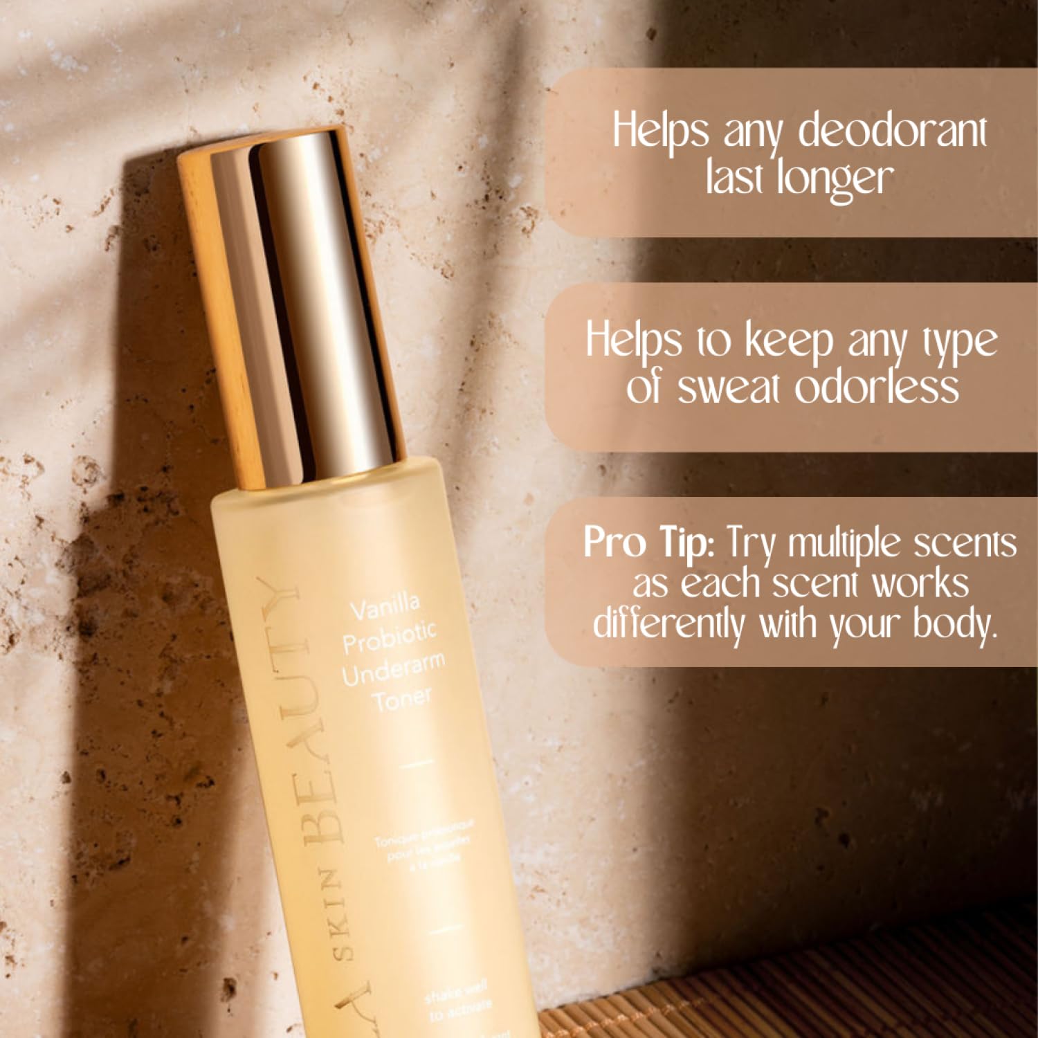 Bella Skin Beauty Deodorant Enhancer Probiotic Underarm Toner, Vanilla