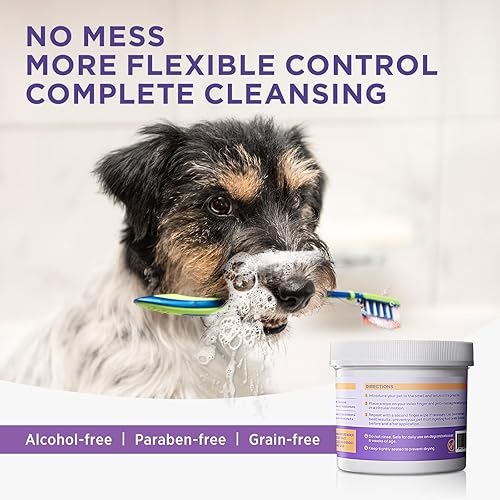 Miniatura 6 de Toallitas de limpieza de dientes más anchos para perros y gatos, elimina el mal aliento eliminando la placa y la acumulación de sarro, cepillo de