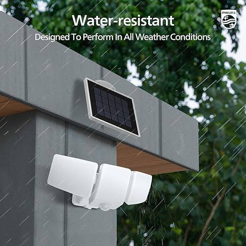 Miniatura 6 de Philips Luces solares de seguridad de 3600 lm, 5000 K, impermeable, regulable, sensor de movimiento, luces para exteriores, 3 cabezales ajustables