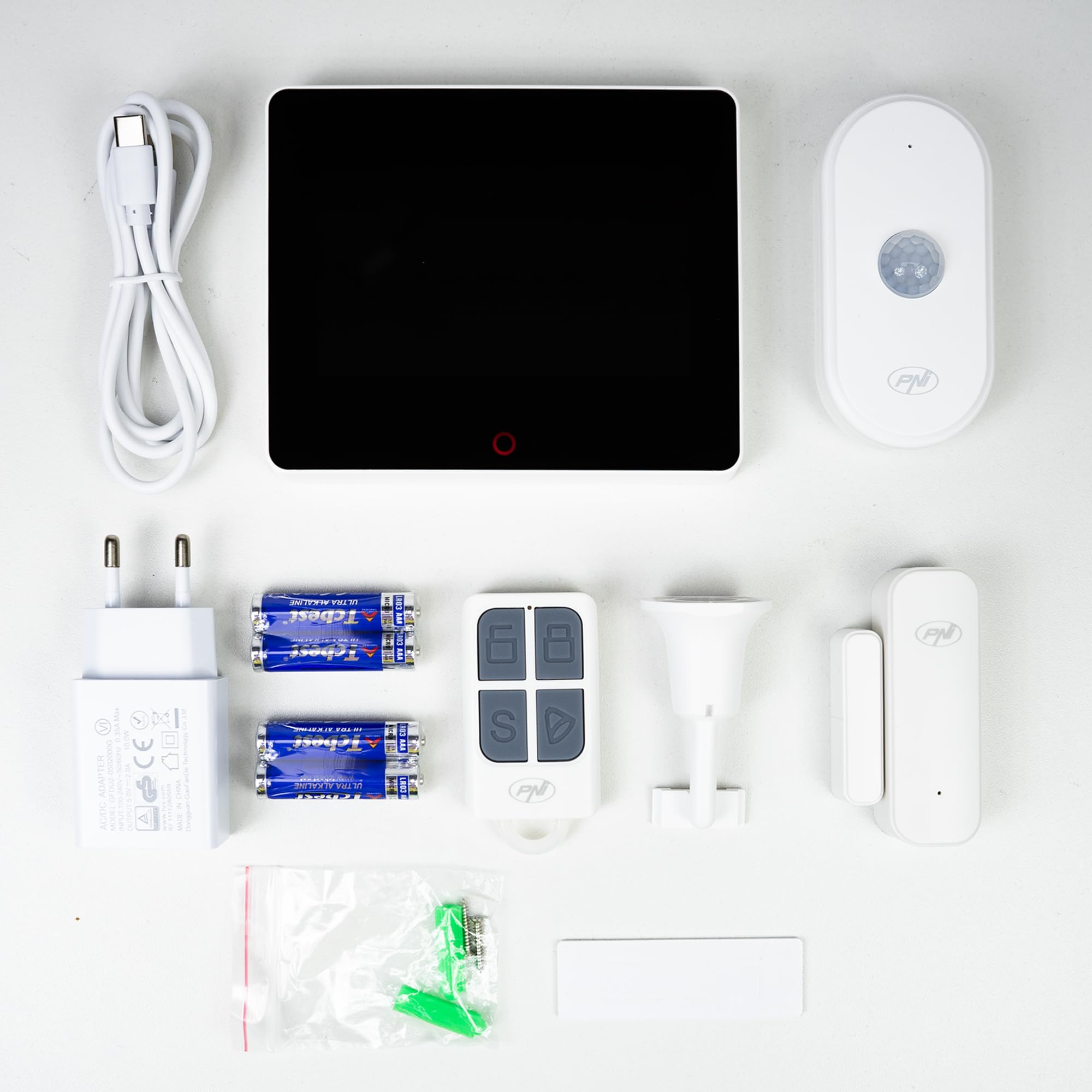 PNI Sistema de alarma inalámbrico SafeHouse HS670 WiFi GSM 4G, pantalla táctil a color, 99 zonas inalámbricas, soporta 5 números de teléfono, llamada de alarma y SMS, compatible con la aplicación Tuya