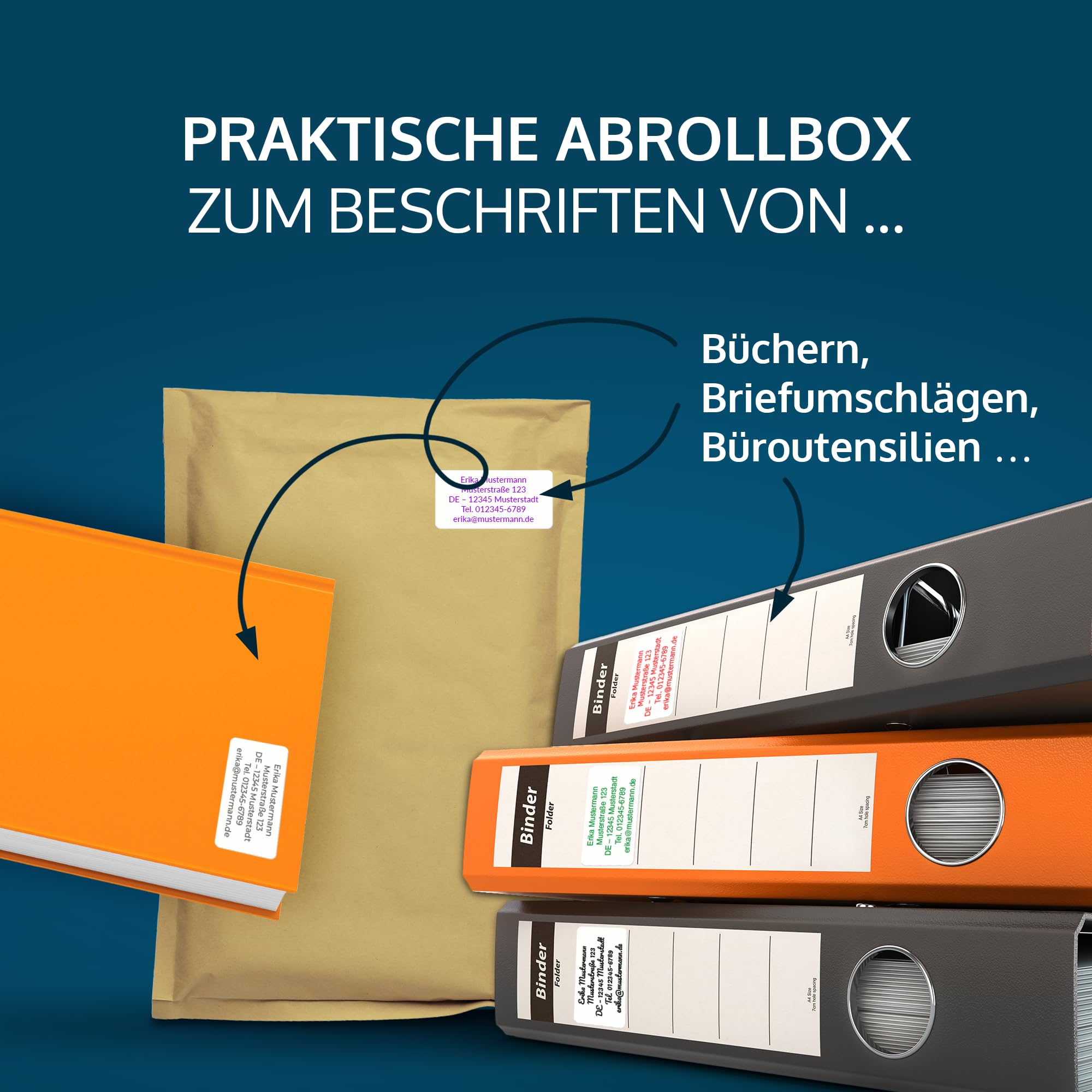 250 Adressetiketten – Selbstklebend, Auf Rolle, BMC LONDON, Für Versand & Post