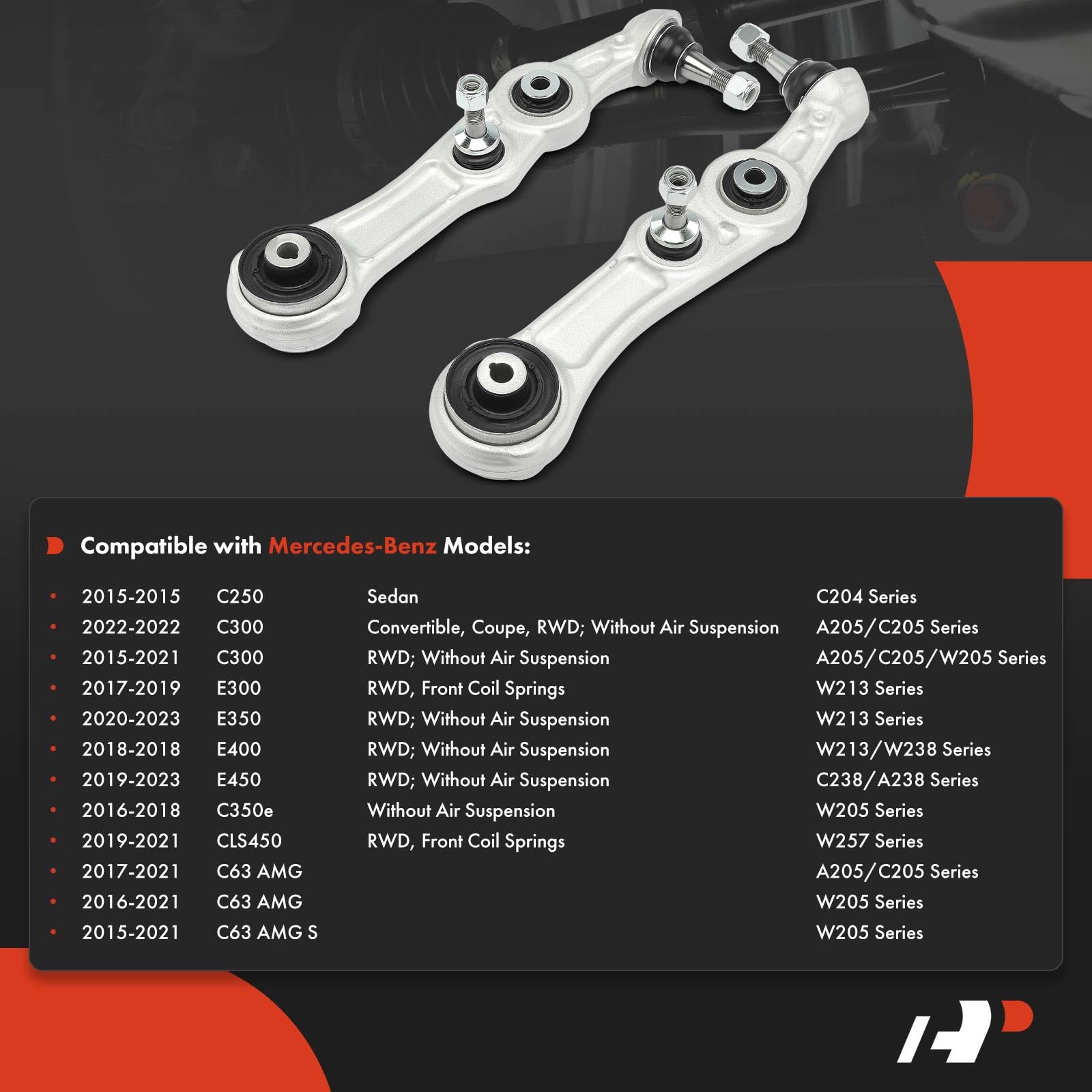 A-Premium Rear Left Upper Control Arm, with Bushing, Compatible with Mercedes-Benz C250 12-14, C300 08-14, C350 08-14, C63 AMG 08-14, E350 10-14, E550