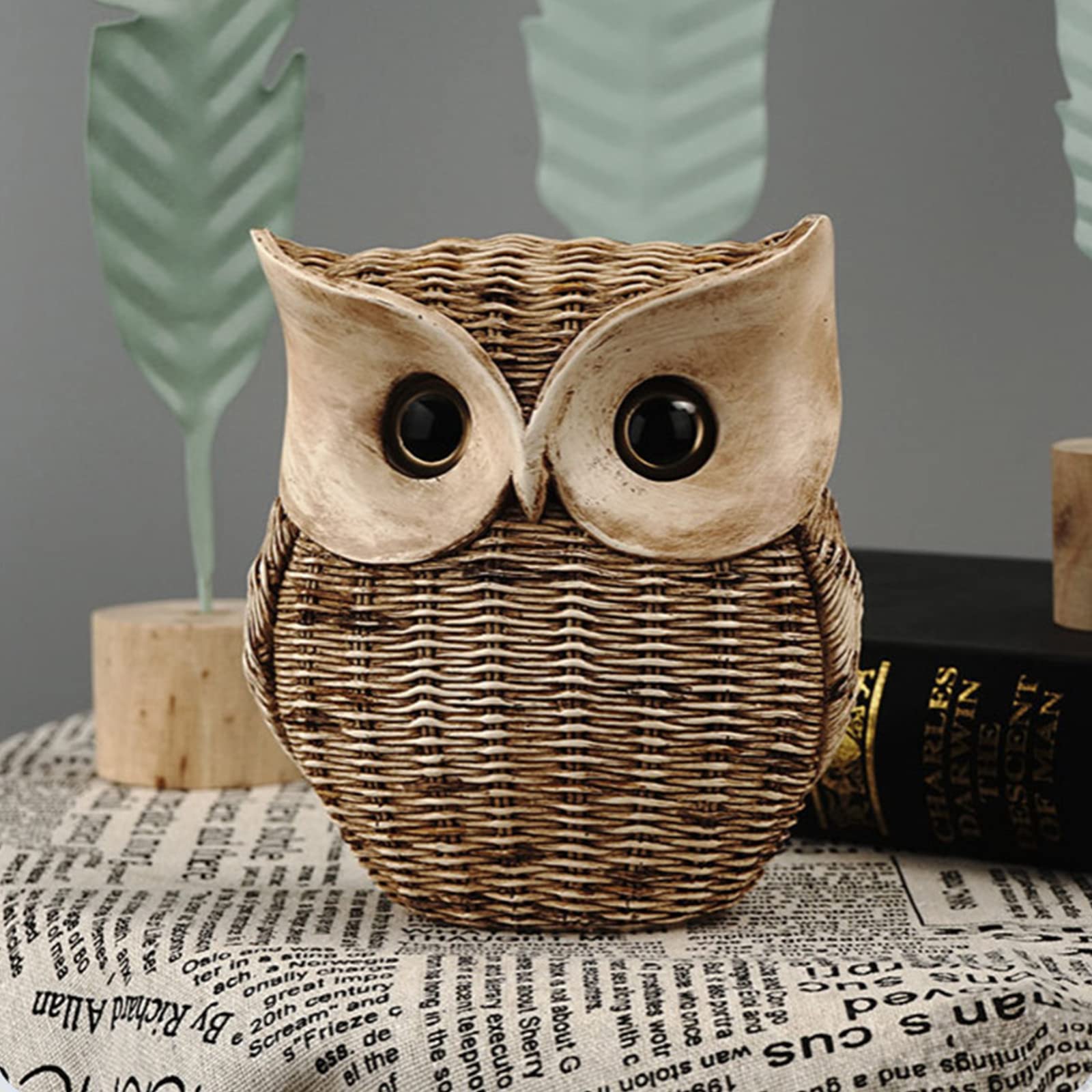 Amazon.com: RXMORI Rattan Owl Handicraft Ornaments, Simulation Owl