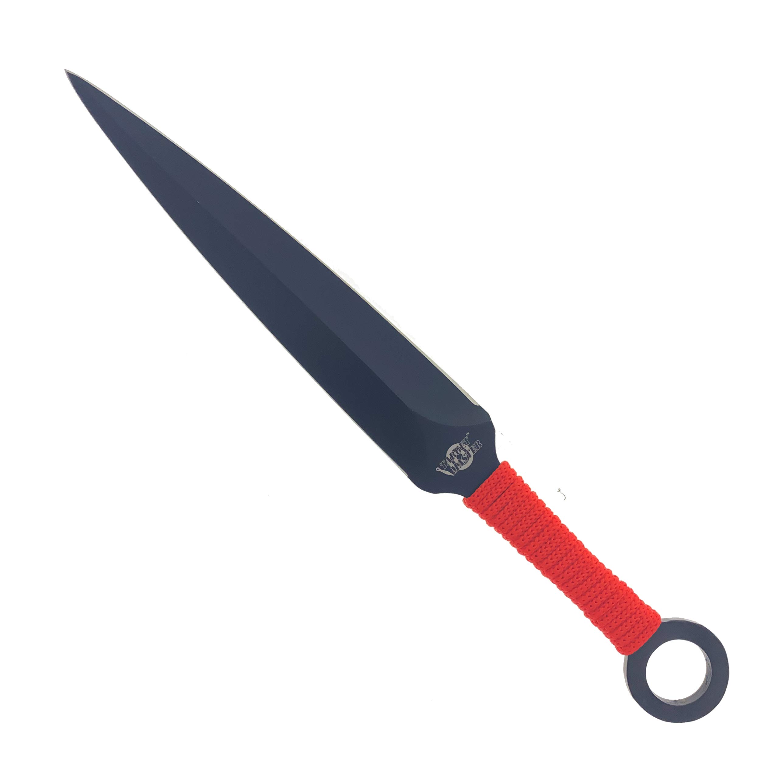MasterTarget Kunai Style Fixed Blade Set. Stainless Steel Blade. for Collection, Gift, Target Throwing Practice (Red)