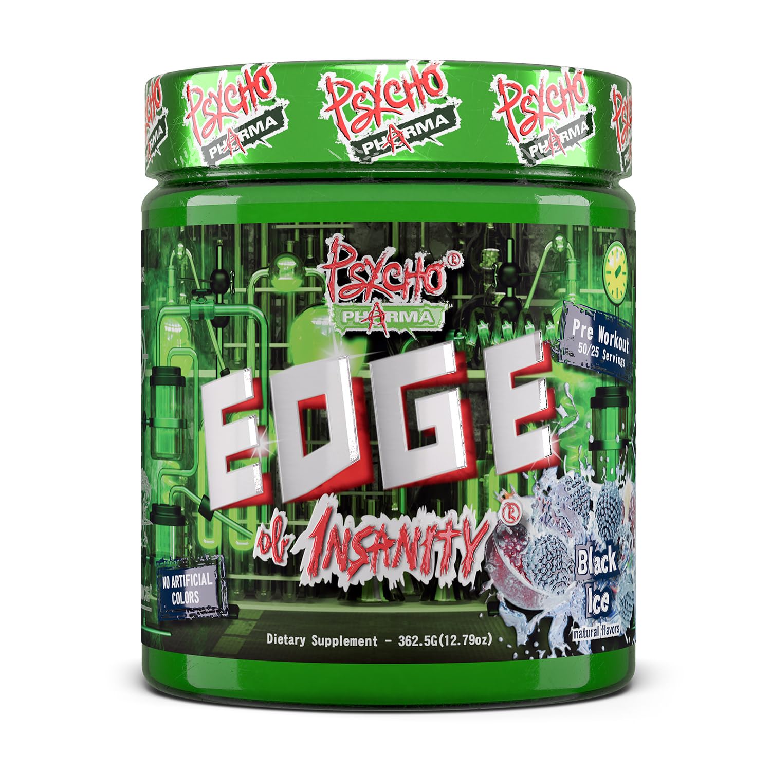 Strongest High Stim Preworkout Powder - Edge of Insanity - Most Intense Pre Workout Supplement for Pumps, Strength, Energy and Feel Good Focus. Rivals Famous PWOs of The Past