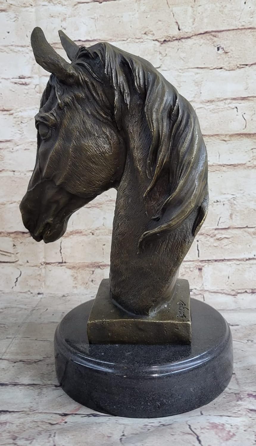 Real Bronze Horse Head Stallion Mare Bust Sculpture Statue Equestrian Art Decor by Think Bronze Hadmade Decoration Gift