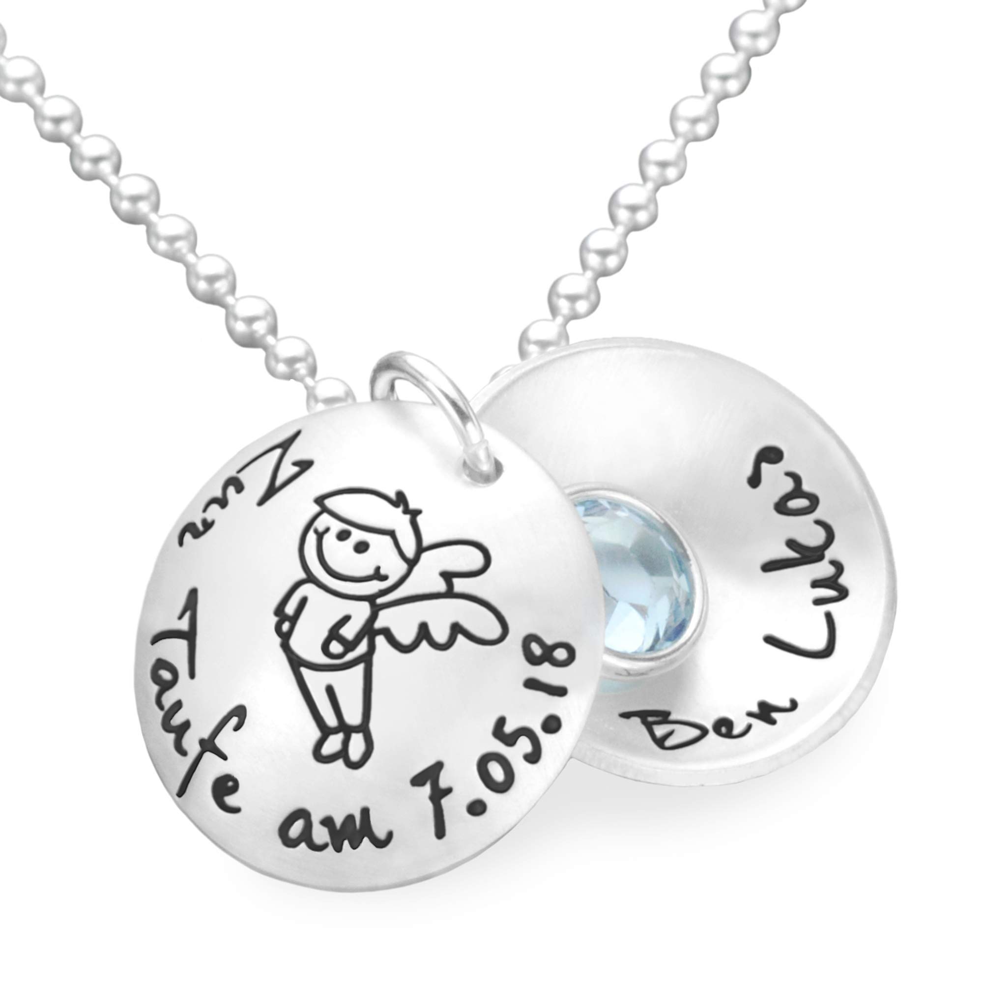 Taufkette Junge Silber Engel ZUR TAUFE Taufschmuck Gravur Schutzengel Jungen Jungs