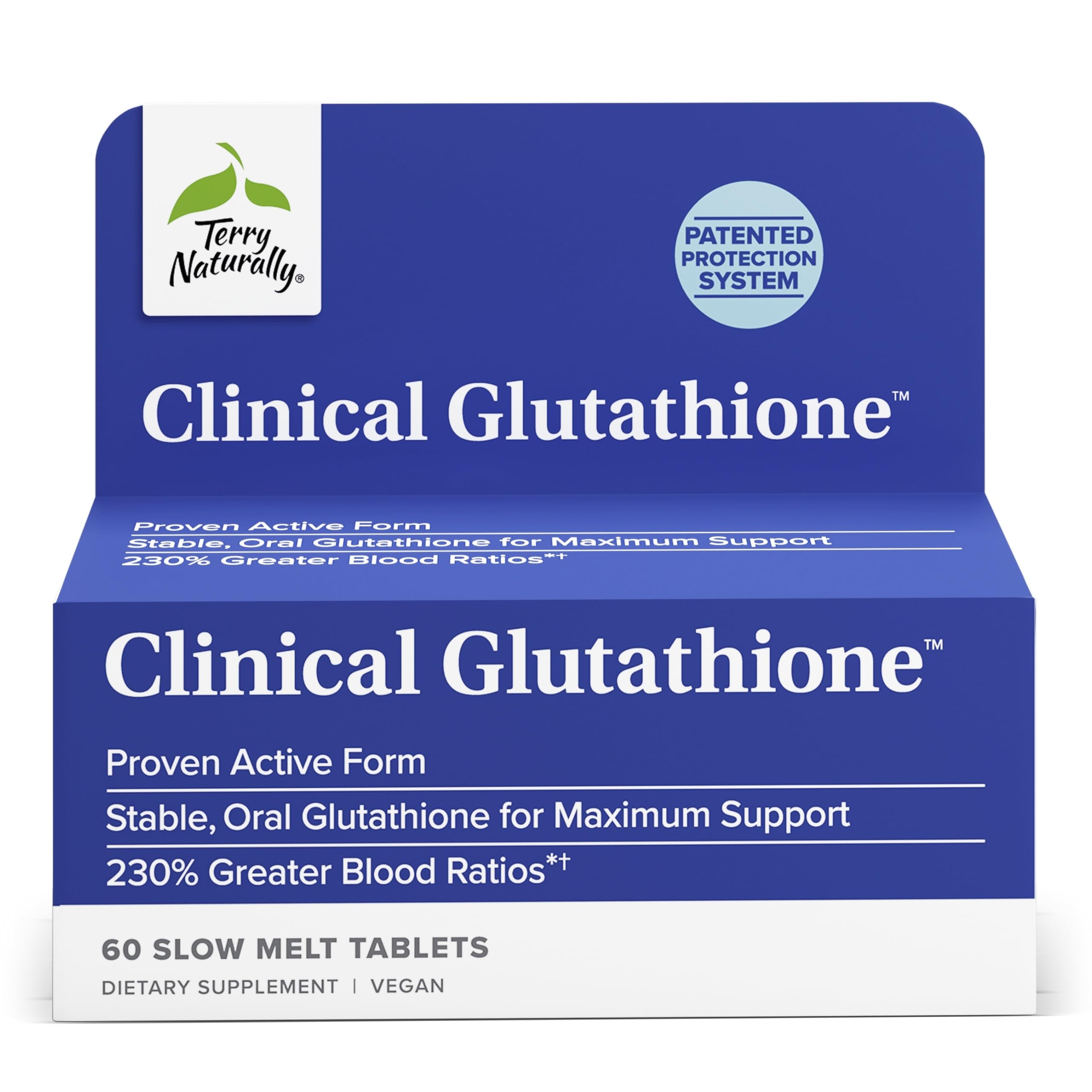 Sponsored Ad - Terry Naturally Clinical Glutathione - Antioxidant Supplement for High Absorption - Dietary Supplement with L-Glutathione - Vegan to Support Cell Health - 60 Slow Melt Tablets