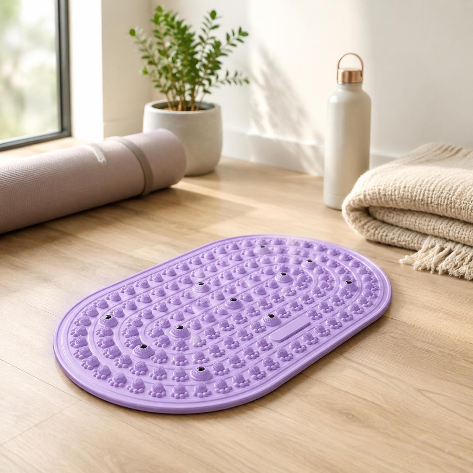 predolo Fußreflexzonen-Matte rutschfest Akupressur-Fußmatte weich Fußsohlen-Massagepad für zuhause, training, stretching, Grün