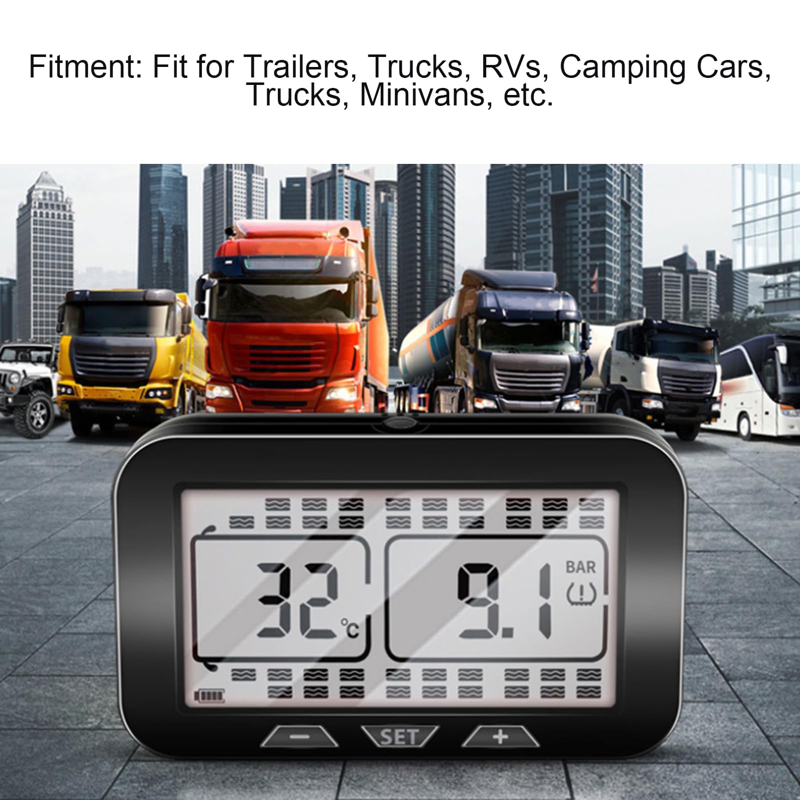 Acouto di Monitoraggio della Pressione dei Pneumatici per Camion, Monitoraggio LCD dei Pneumatici Ad Alta Precisione in Tempo Reale per Camion, Minivan
