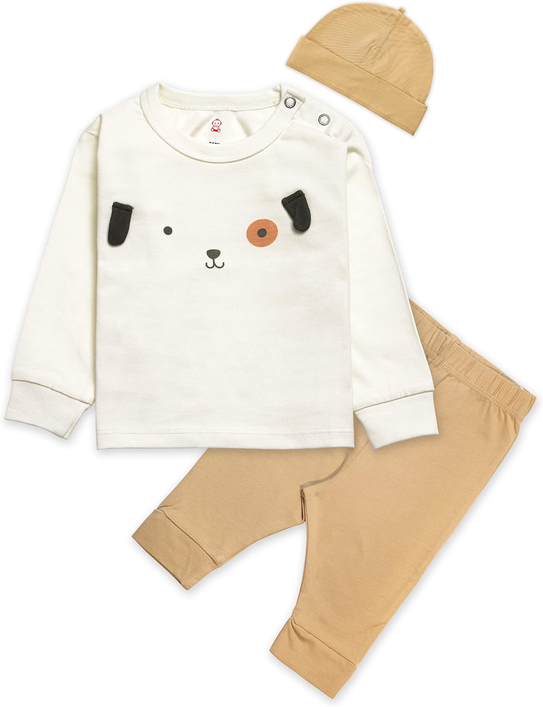 Cotton Clothing Sets for Boys & girls - Unisex Clothing sets Full Sleeve T-shirt Pant & Cap