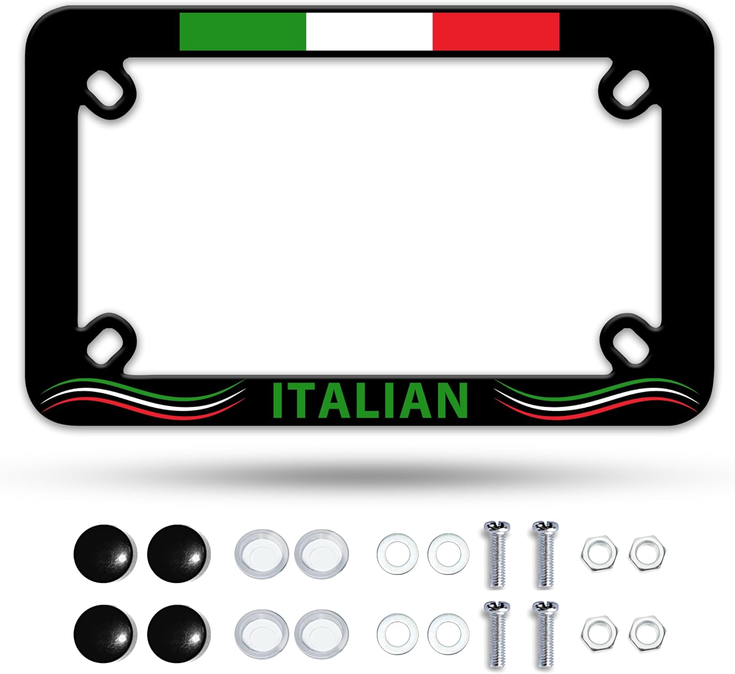 Motorcycle Vintage Black White American Flag License Plate Frame Patriotic Stainless Steel Material Funny Motorbike License Plate Holder Rust Proof Weather Proof Motorcycle Accessories 7" X 4" Inch
