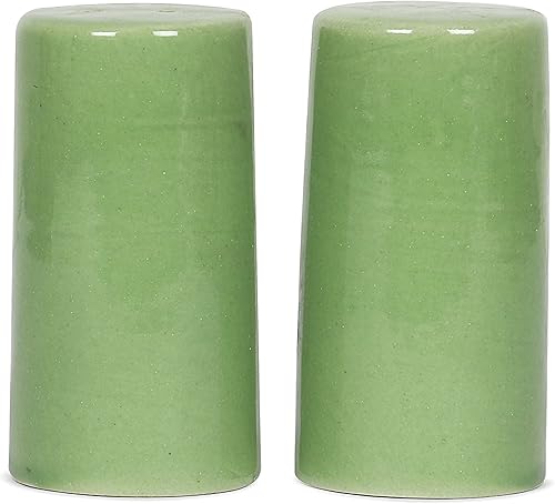 Miniatura 2 de Salero y pimentero de cerámica  Soporte para mesa de comedor  Dispensadores para el hogar y la cocina verde (juego de 2)