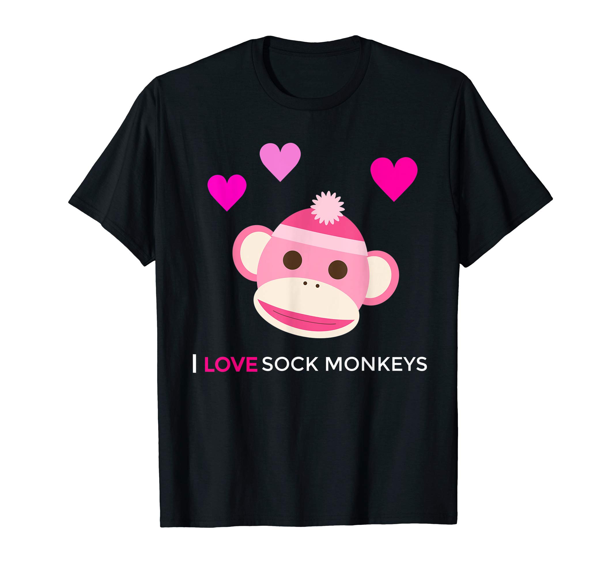Pink Sock Monkey - I Love Sock Monkey T-shirtPink Sock Monkey - I Love Sock Monkeys T-shirt T-ShirtOEKO-TEX STANDARD 100