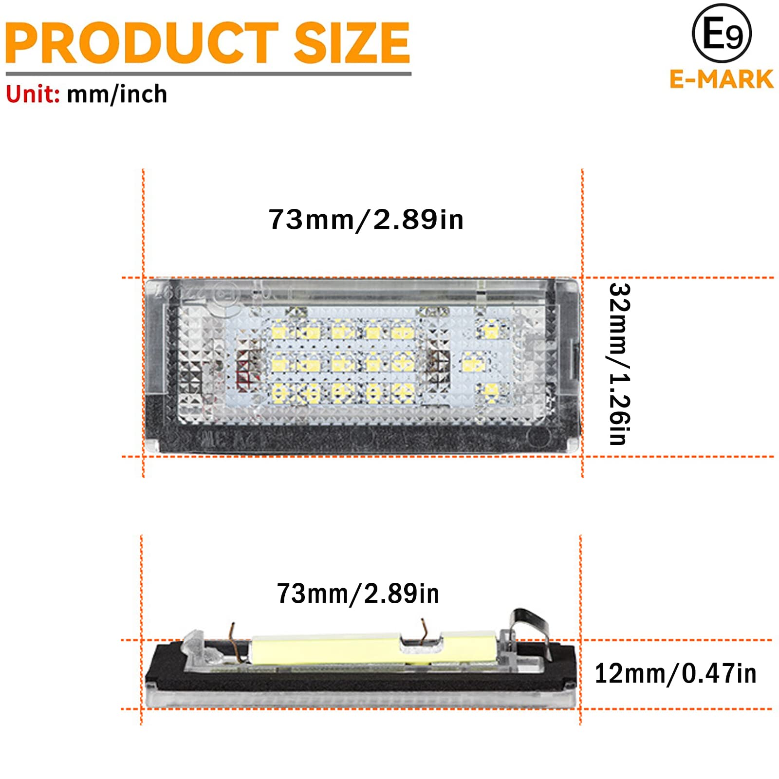 2 Luci Targa LED Per BMW M3 E46 CSL | Placchette LED 6500K Bianco Ghiaccio Canbus Plug Play I70637