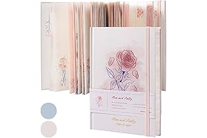 Rose Flower Leather Journal for Women Notebook Diary with Memory Paper