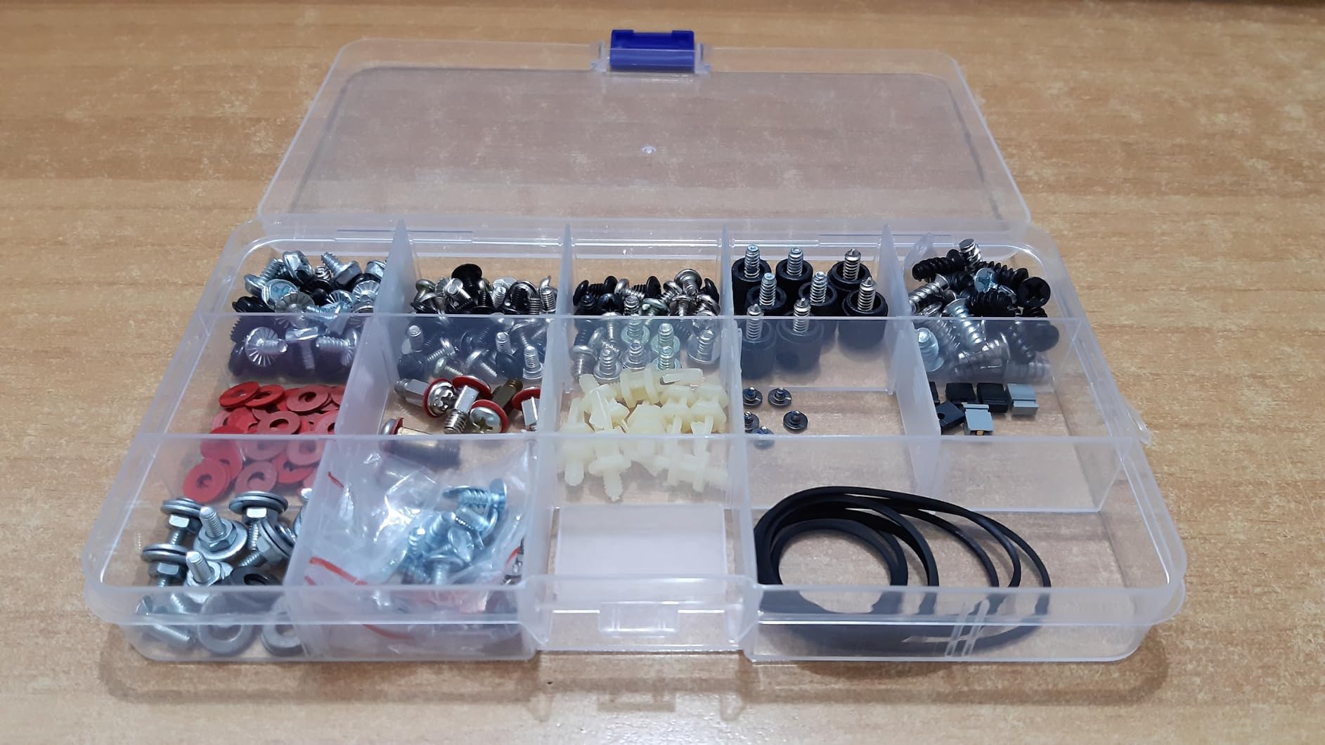 SODIAL(R) Scatola trasparente in plastica con 10 scomparti regolabile