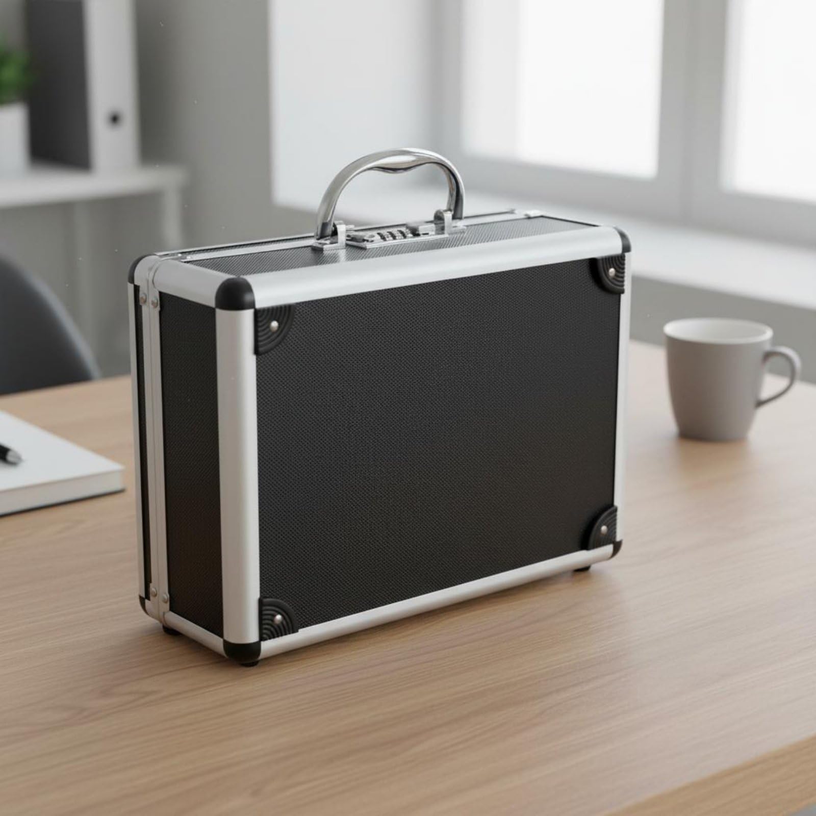 Valigetta con Serratura Password Valigetta Porta Attrezzi Borsa Portadocumenti Valigia Porta Strumenti Alluminio Resistente Case Bloccabile Manico