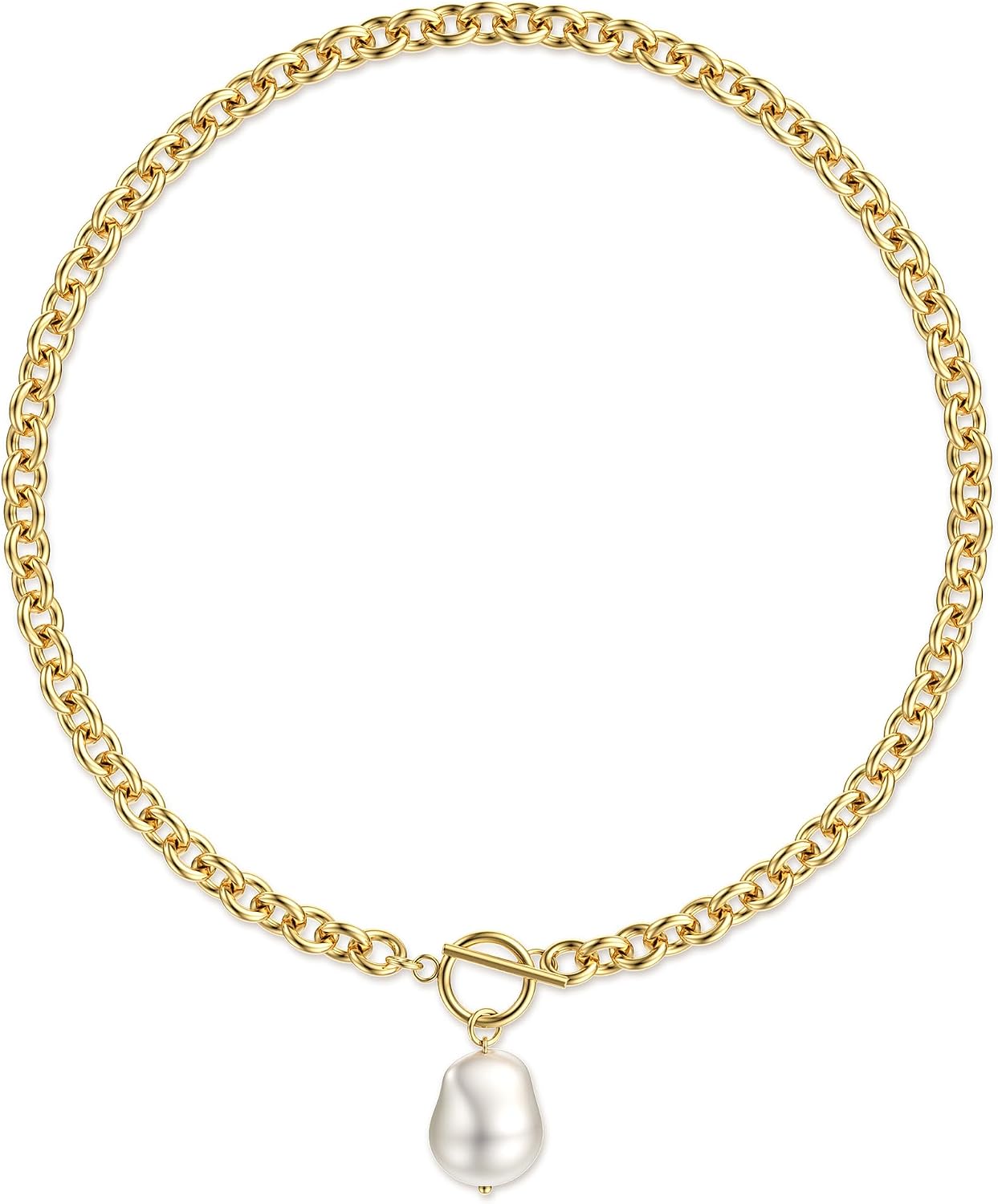 TEN MIRO Chunky Gold Heart Necklace for Women Long Layered Puffy Heart