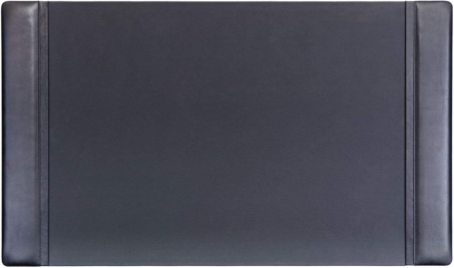 DACASSO Classic Leather Desk Pad with Side Rails - Luxury Leather Desk Blotter for Writing - Padded Executive Desk Surface Protector - (Black, 34” x 20”)