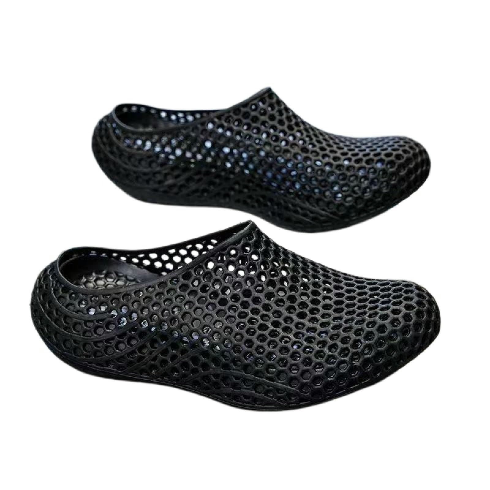 Ciabatte Sandali Monopezzo Traspiranti Stampati in 3D Abbigliamento da Casa E Esterno Unisex-nero-40