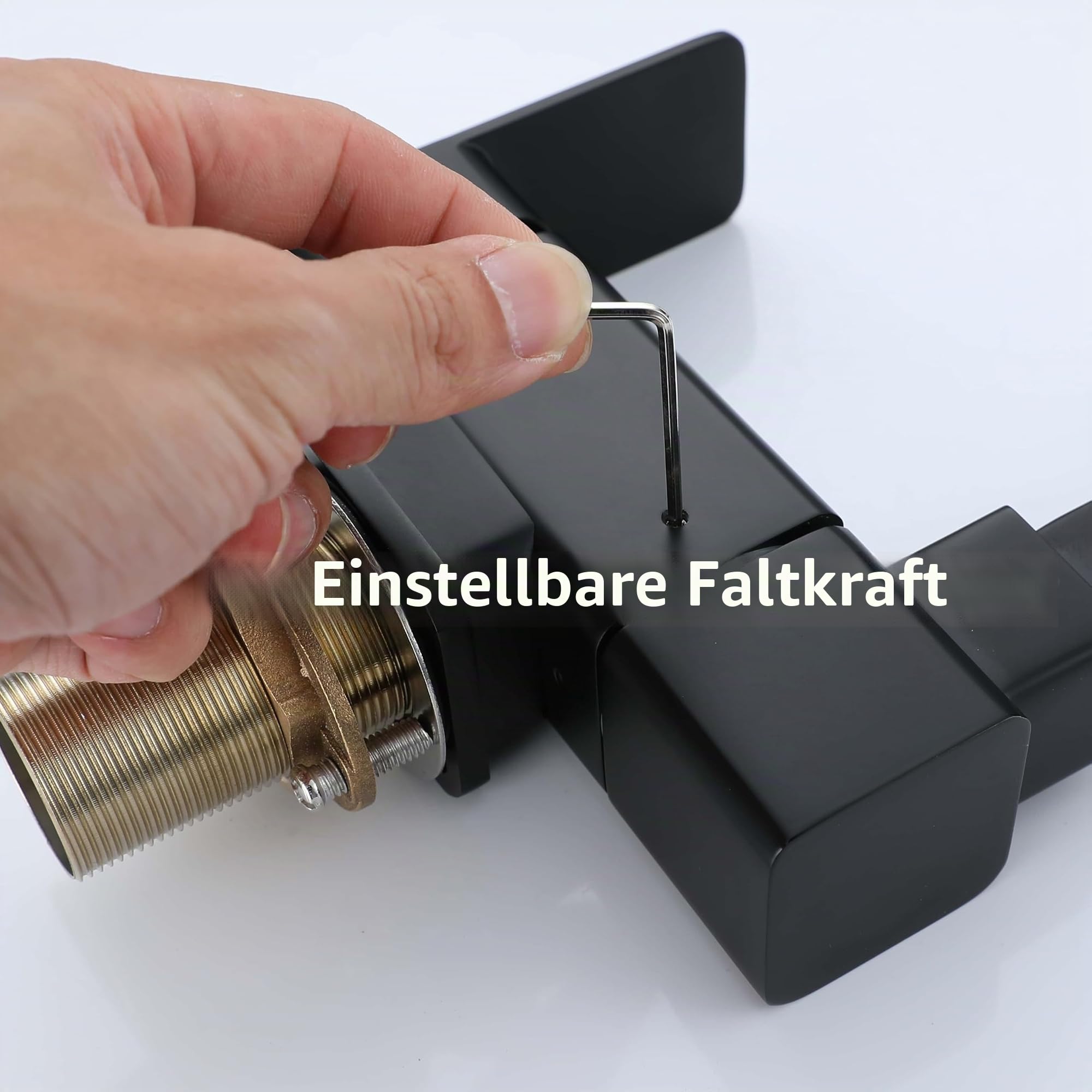 Vorfenster Küchenarmatur Aus 360° Verstellbarer-Wasserhahn Küche Mit 2 Strahlarten, 360° Drehbare Armatur Und Unterfenstermontage, Ideale Mischbatterie Für Küchen Unter Dem Fenster (schwarz)