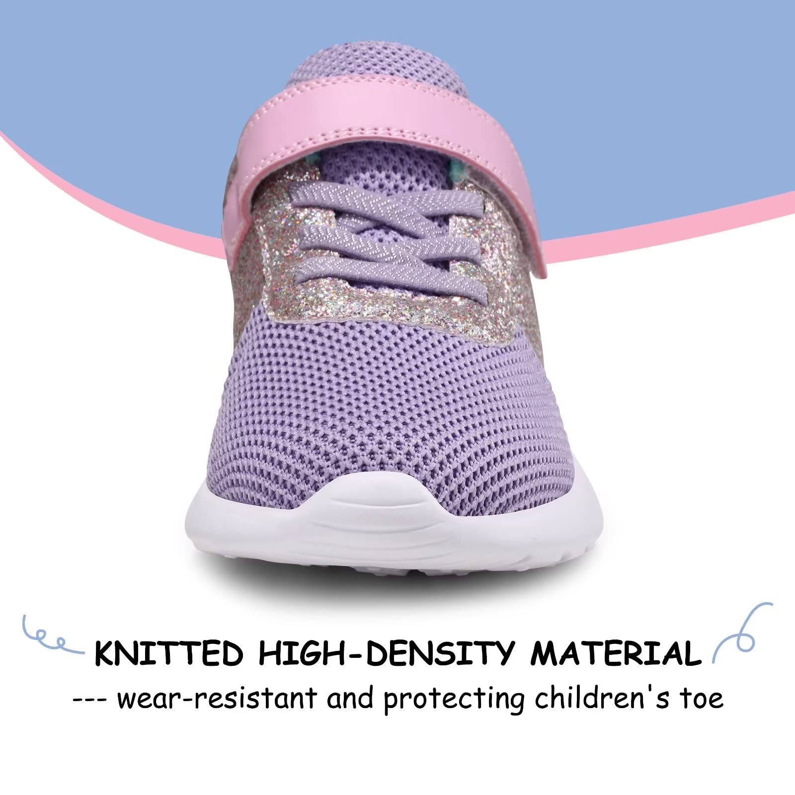 Harvest Land Girls Trainers Kids Athletic Shoes Toddlers Glitter Sneakers Breathable Tennis Running Sports Shoes — view 5