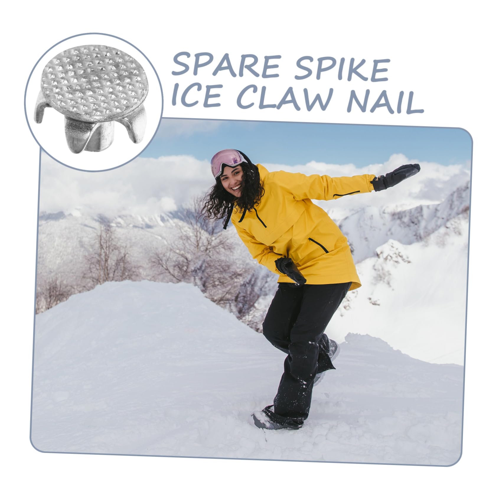 COLLBATH 3sets Ice Traction Shoe Grippers Climbing Shoes Nails for Snowfield 15pcs*3