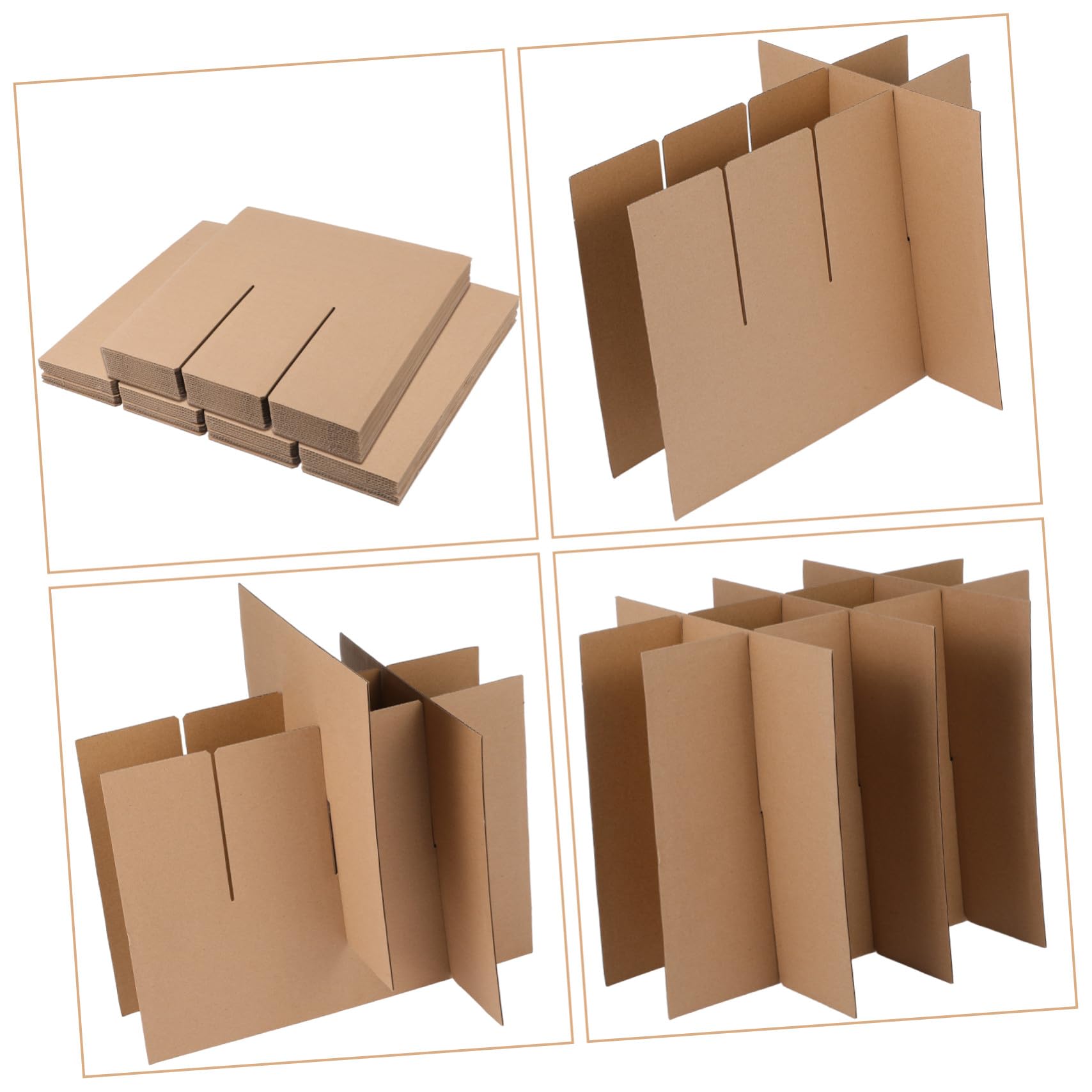 Uonlytech Conjunto de Material de Embalaje Kit de Embalaje de Divisores de Cartón para Cajas de Mudanza Insertos de Cartón Protectores de Envío Materiales de Laminas de Carton Corrugado