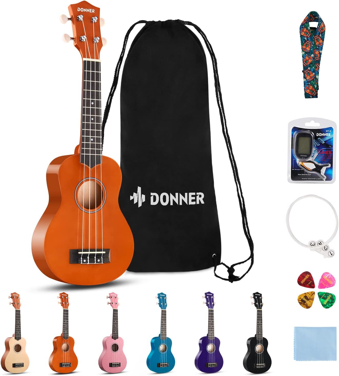 Donner, 4-String Ukulele, Mahogany, 1/2 (DUS-10M)