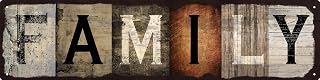 VintageTinSign Retro Metal Family Tin Sign - 16x4 Inch Vintage Wall Art for Bathroom, Kitchen, Bedroom & Gothic Home Decor