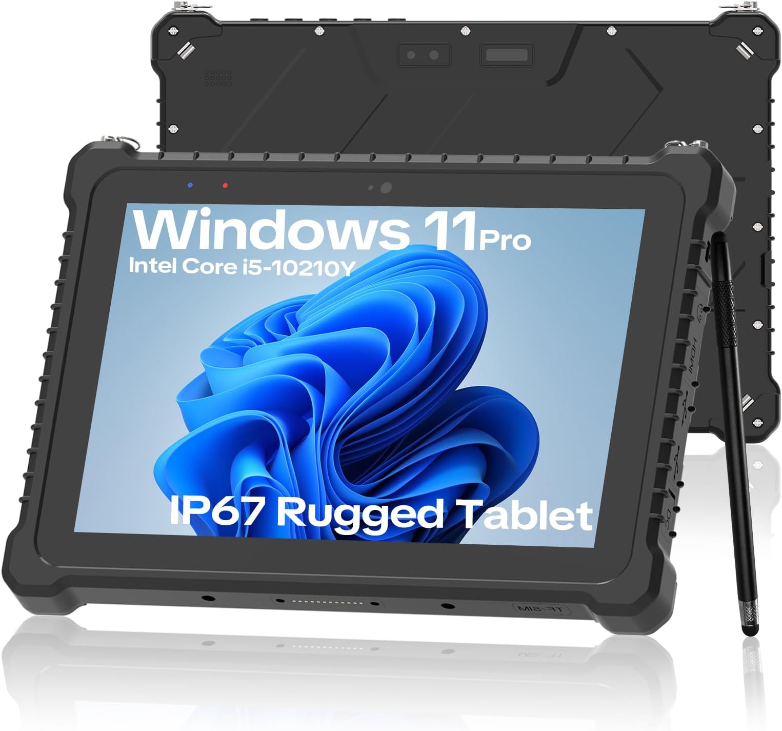 10.1 inch Rugged Tablet PC,Windows 11 Pro Tablet,Intel i5-10210Y,16GB＋128GB,IP67 Waterproof,8000mAh,700‑nit sunlight‑readable,Industrial Construction Work,4G LTE/WiFi6/GPS/NFC