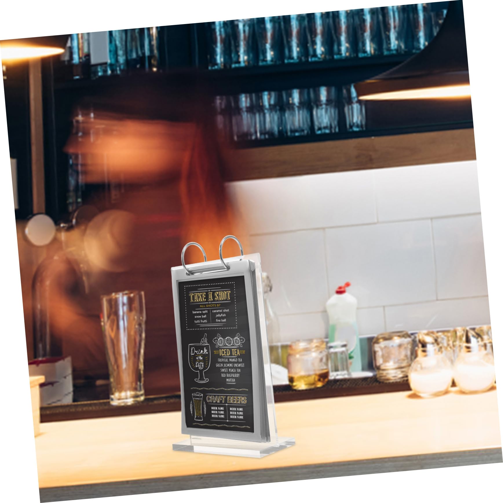 Expositor De Acrílico Transparente Soporte Para Menús Expositor De Carteles Para Restaurante Soporte Para Escritorio Para Presentaciones De Menús y Displays De Información