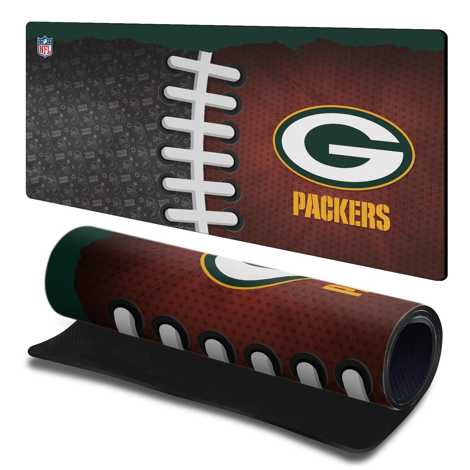 Head Case Designs Officially Licensed NFL Football Patterns Green Bay Packers 23.62 x 11.81 x 0.12 inches (600 x 300 mm) - L Gaming Office Desk PC Keyboard Mouse Mat Pad