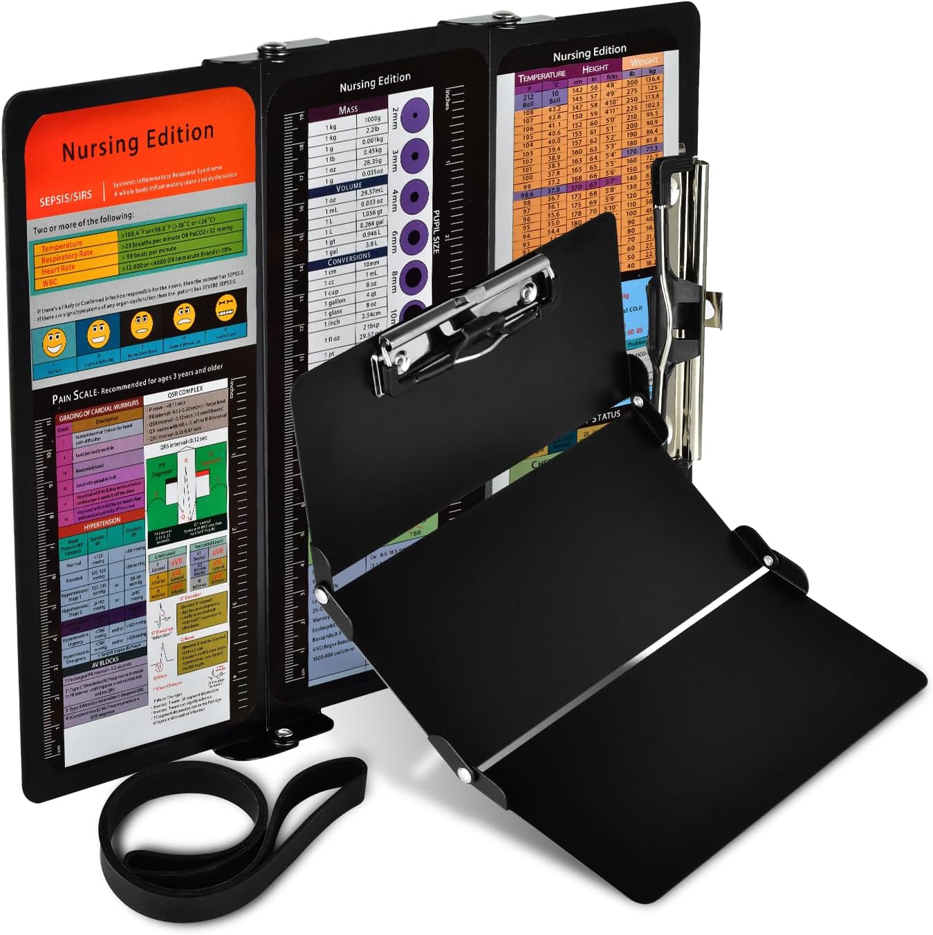 Nursing Clipboard, Foldable Clipboards, Aluminum Trifold Clipboard with