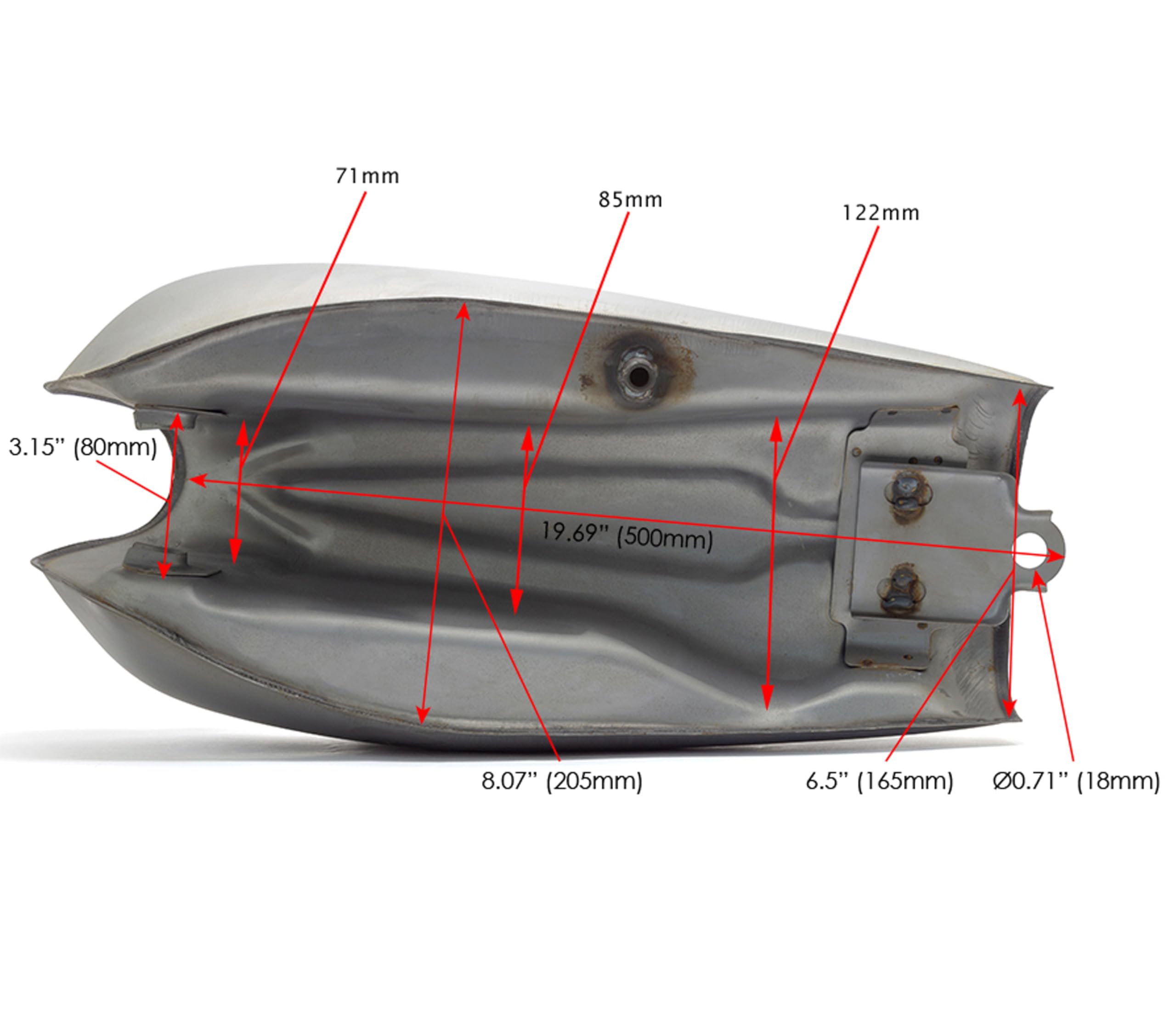 Motorrad Kraftstofftank Retro Projekt Flach Tracker Scrambler