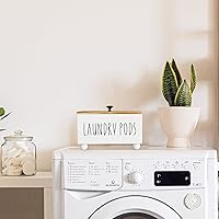 Vista 2 de Contenedor de cápsulas de lavandería, soporte para cápsulas de lavandería rústicas, caja organizadora de almacenamiento de detergente para ropa