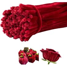 100 Pieces Pipe Cleaners Chenille Stem, Burgundy Color Pipe Cleaners Set for Pipe Cleaners Christmas DIY Arts Crafts Decorations, Chenille Stems Pipe Cleaners Burgundy
