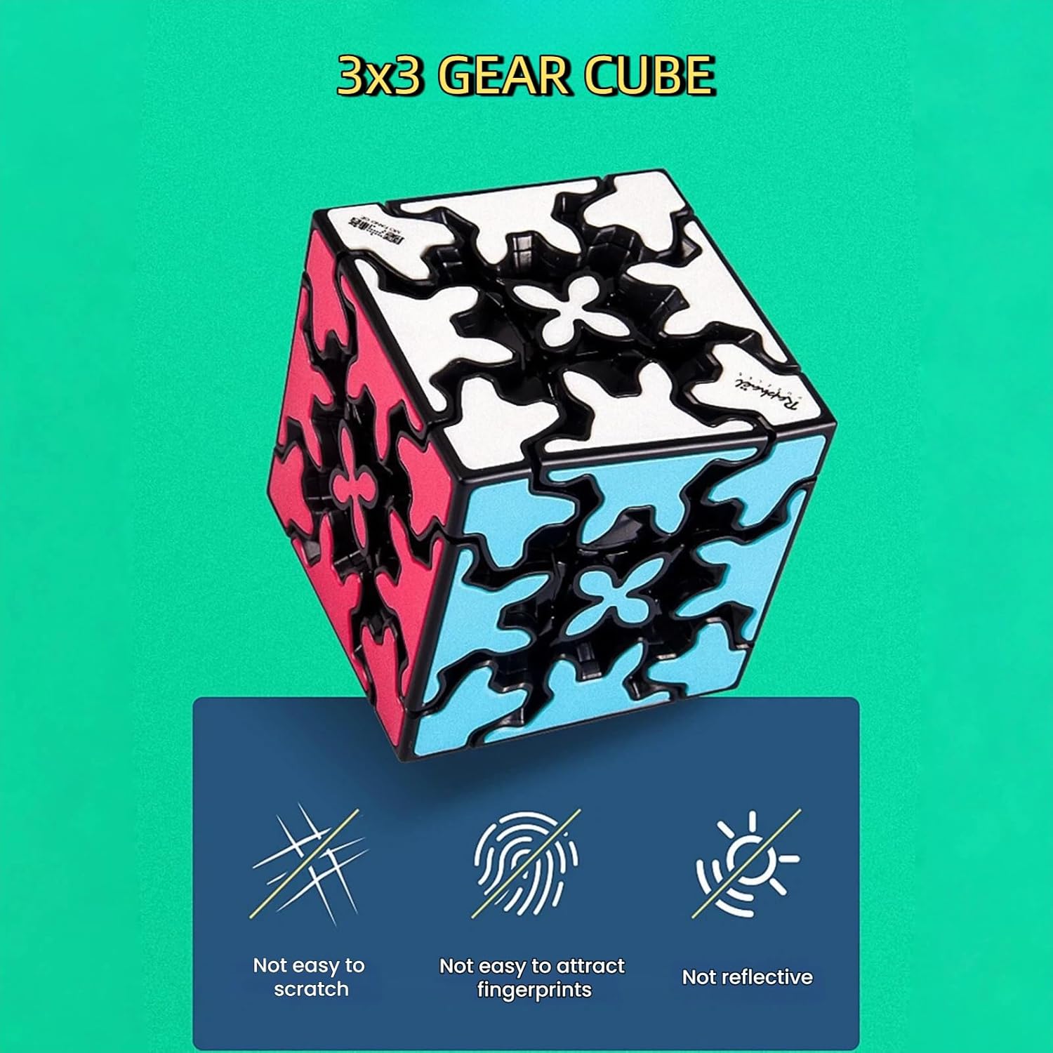 AI-YUN 3x3 Speed Cube, 3x3 Gear Cube, Smooth Turning 3x3x3 Gear Cube Puzzles Toys, Brain Teasers