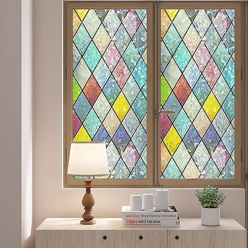 Miniatura 5 de Película de privacidad para ventana, adhesivo 3D para ventana, vinilo decorativo para ventana, calcomanías de vitrales, adhesivo estático para