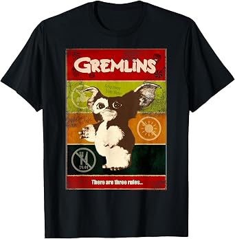 Gremlins Gizmo Paneled Three Rules Poster T-Shirt