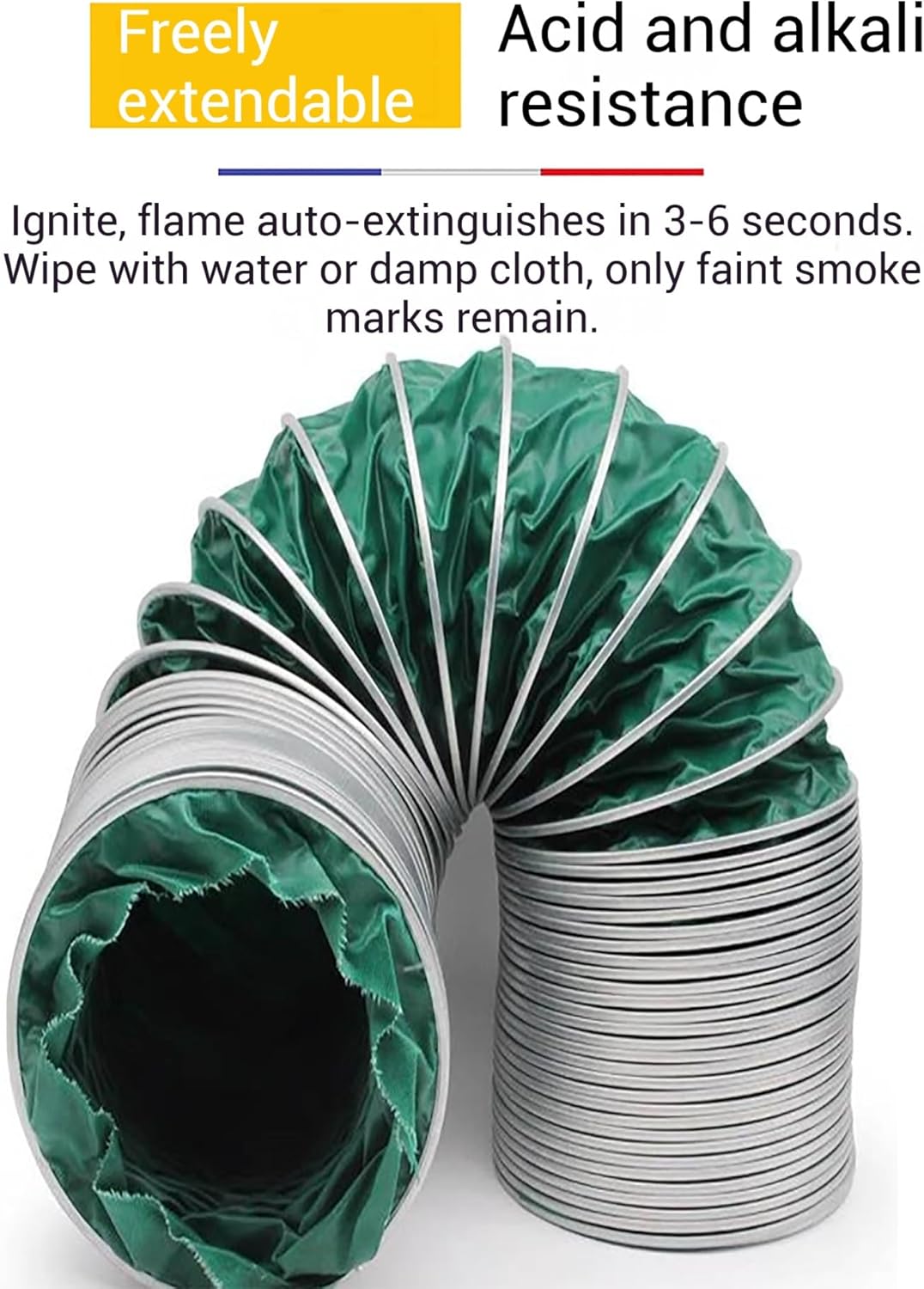 Three-Proof Cloth Flexible Duct Hose, Commercial Flexible Vent Pipe for Kitchens/Bathrooms/Workshops/Greenhouses, Cuttable Ducting(L-500cm)(80mm)