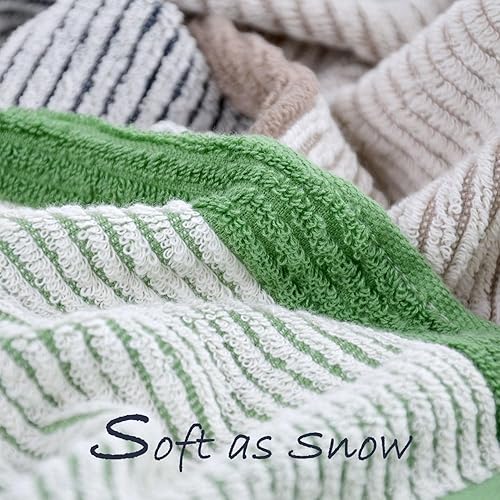 Miniatura 3 de Cleanbear Paños de lavado para tu cuerpo y cara, paquete de 12 paños tejidos jacquard, toallas faciales de algodón de 13 x 13 pulgadas en 3 colores