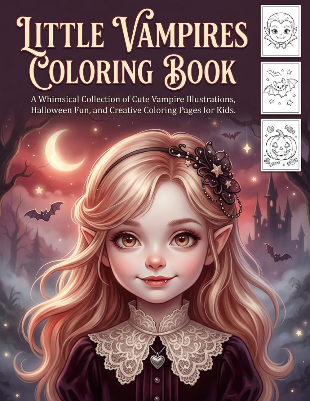 Little Vampires Coloring Book: A Whimsical Collection of Cute Vampire Illustrations, Halloween Fun, and Creative Coloring Pages for Kids