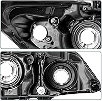 Vista 7 de Reemplazo del conjunto de faros delanteros para Honda Civic 2014-2015 de 2 puertas Coupé, carcasa negra, reflector ámbar (L+R)