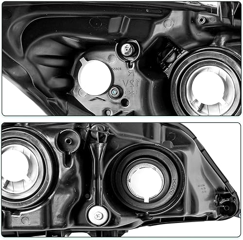 Miniatura 7 de Reemplazo del conjunto de faros delanteros para Honda Civic 2014-2015 de 2 puertas Coupé, carcasa negra, reflector ámbar (L+R)
