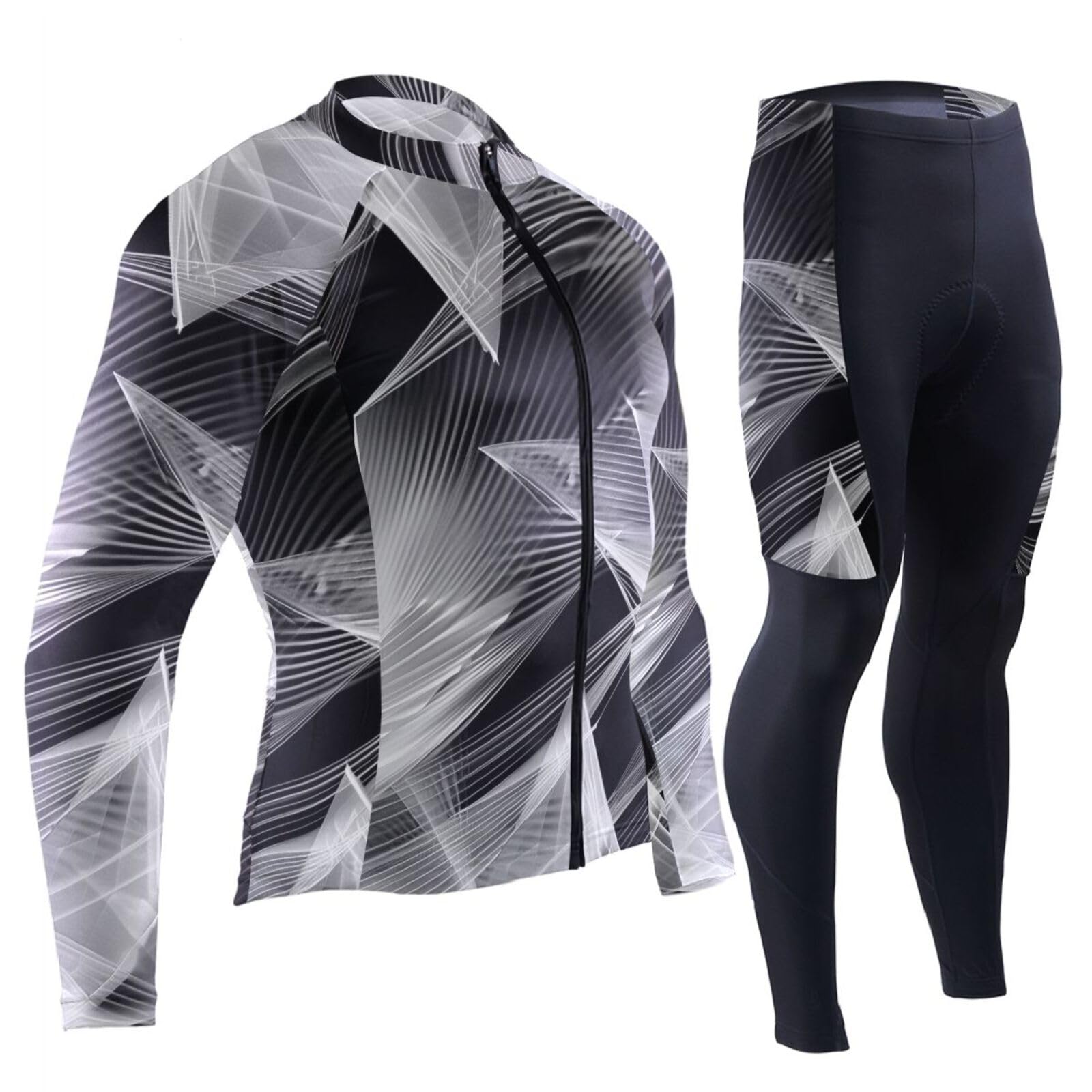 Herren Radtrikot mit Taschen, Windbreaker, Trägerhose, 3D-gepolstert
