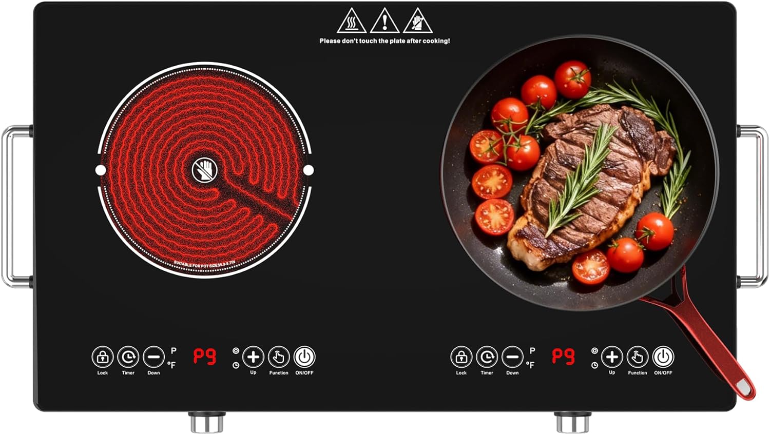 Estufa Vitrocerámica 2 Puestos 23'' Empotrable 110V