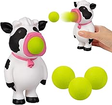 Hog Wild Cow Ball Popper Toy - Includes 4 Soft Foam Balls - Squeeze to Pop Air Powered Balls Up to 20 Feet - Launcher Safe for Indoor/Outdoor Play - Party Favor Gift for Kids, Girls, Boys Ages 5+