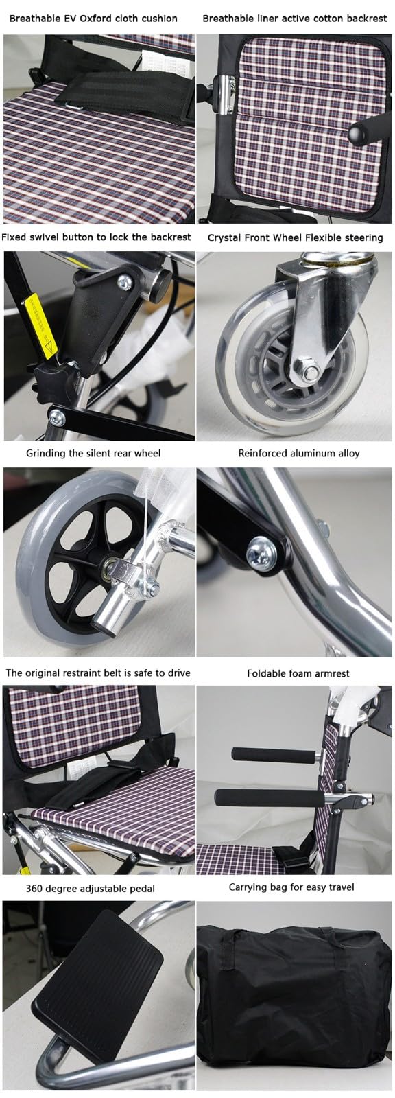 Sillas De Ruedas Plegables Manuales,Silla De Ruedas Plegable Ultraligera Viaje Portátil Pequeño Ligero Manual Silla De Ruedas Tour Durable Ancianos Scooter Silla De Ruedas A